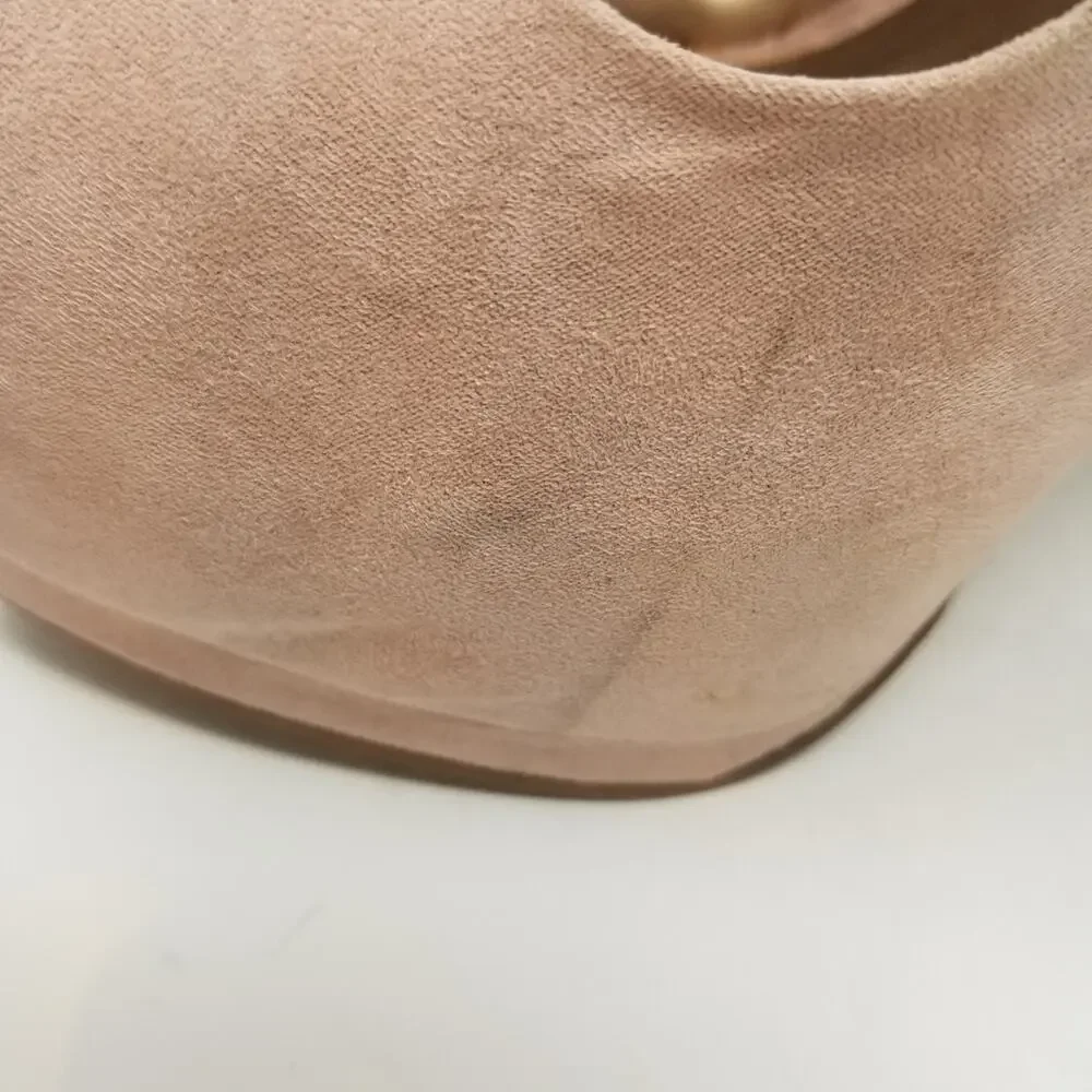 Charlotte Russe Pink Suede Platform‎ Peep Heels 9